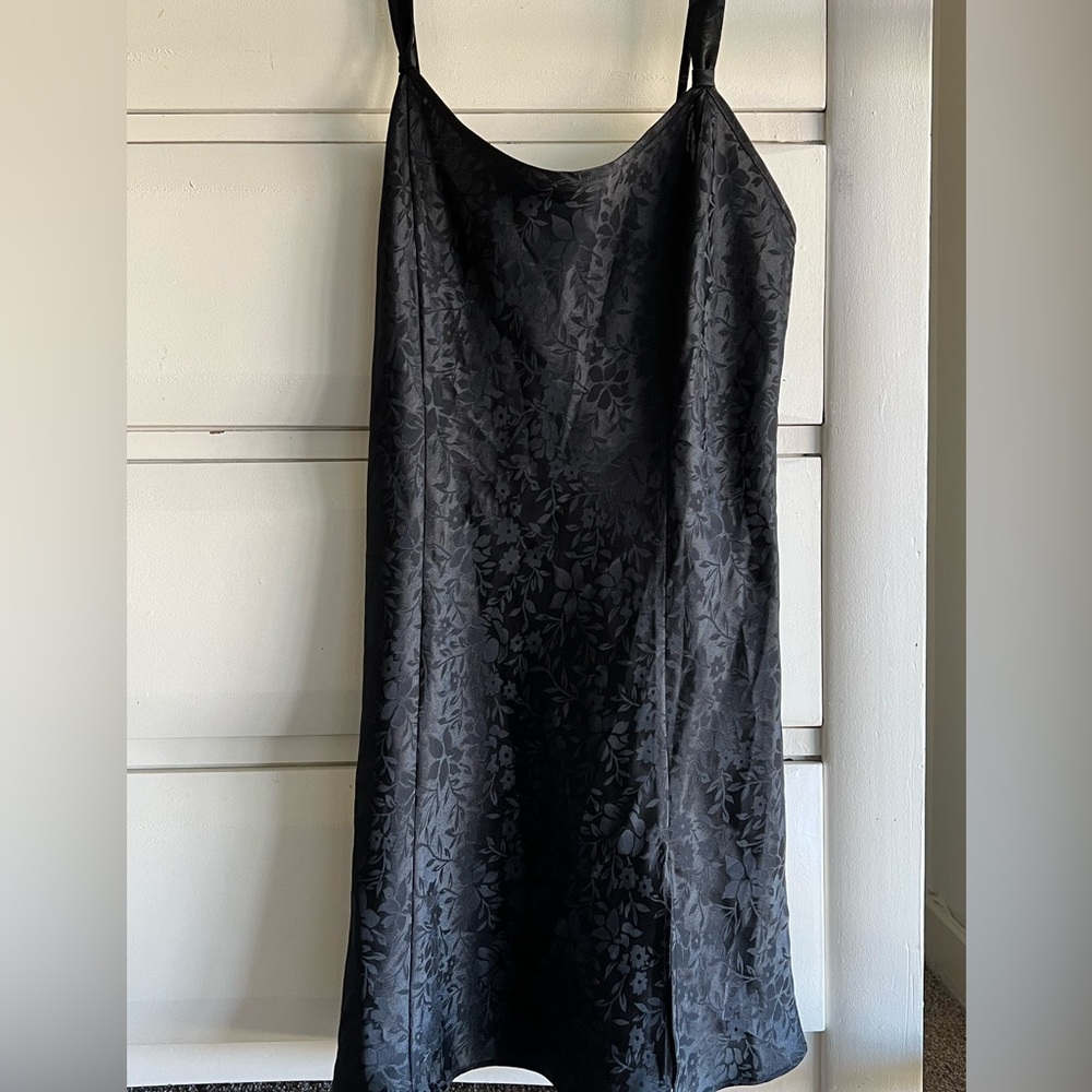 Vintage black floral slip dress